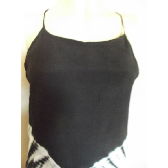Buffalo David Britton Sz Small Black Tie Dye Halter Dress/Tunic crisscross tank - Picture 3 of 9